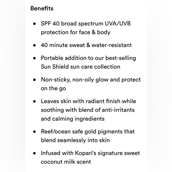 Kopari Beauty Sun Shield On-The-Glow
Sheer Stick Sunscreen SPE 40 - Picture 9 of 11